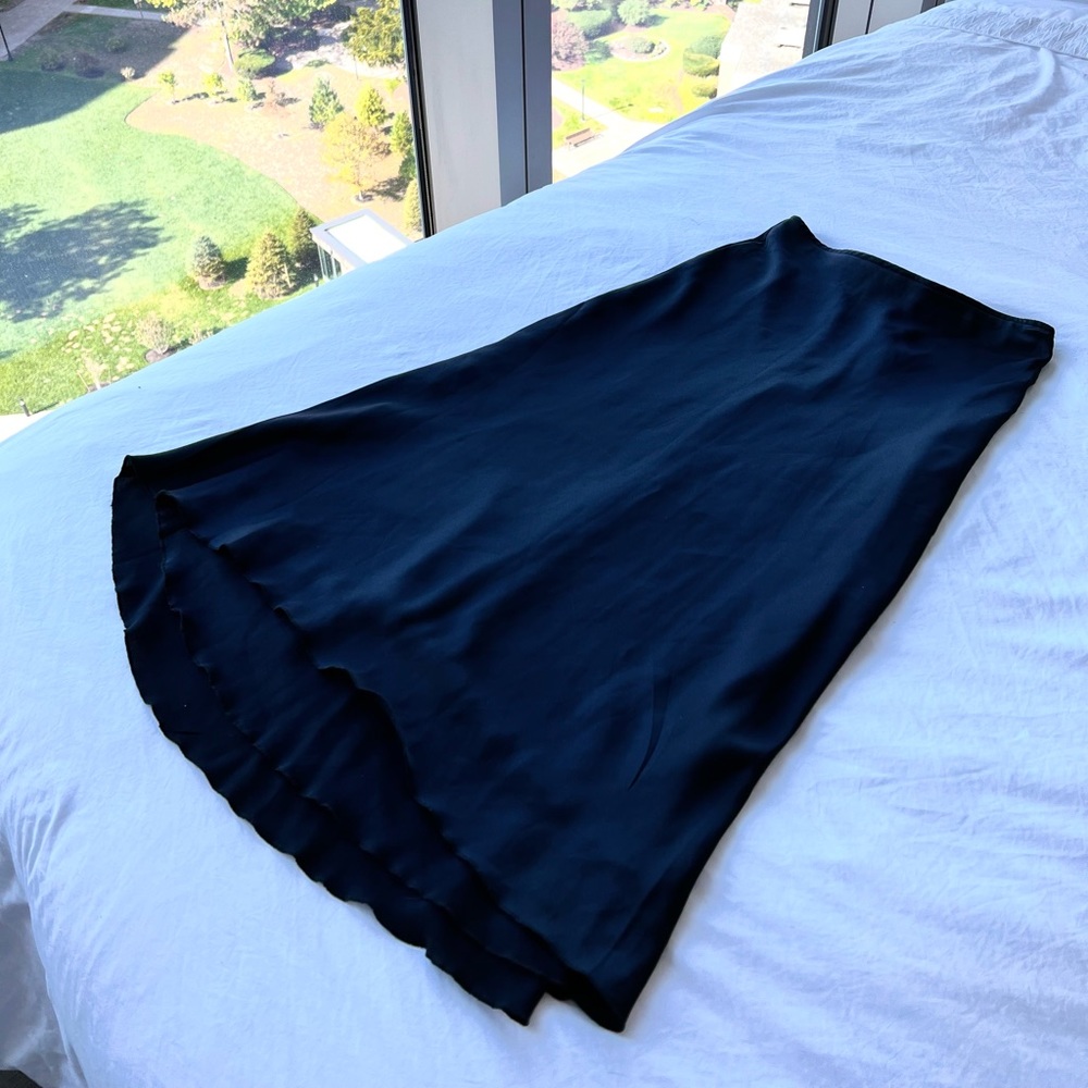 Abercrombie & Fitch Satin Navy Midi Skirt NWT